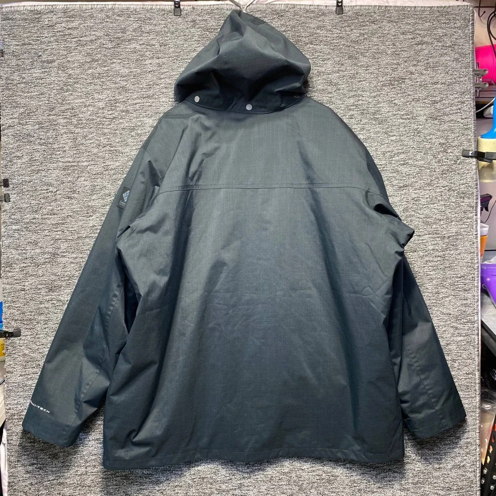 Columbia Omni Tech Interchange Parka Jacket Mens 3XT Dark Slate Gray Hooded Coat